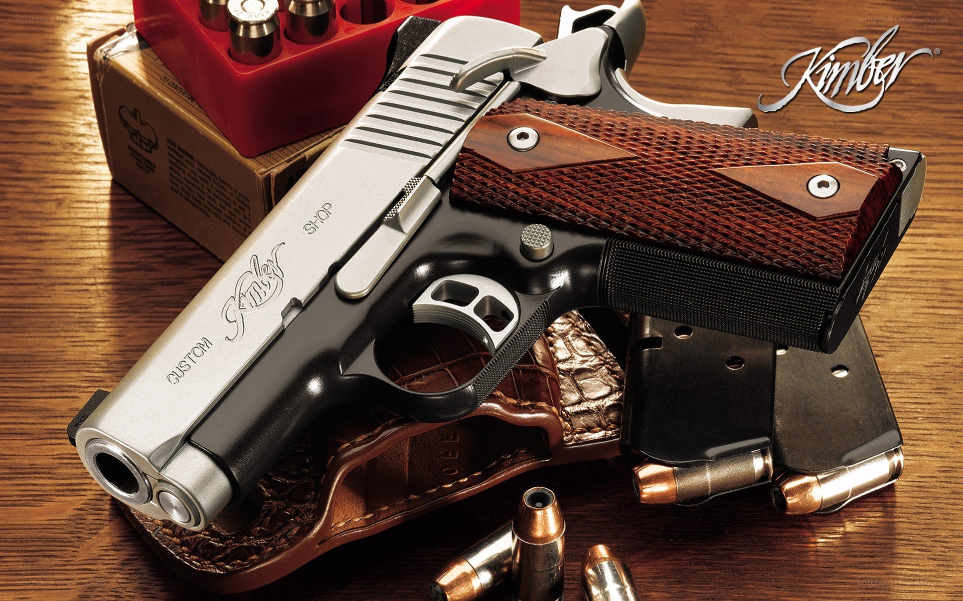 Kimber pistol with accessories