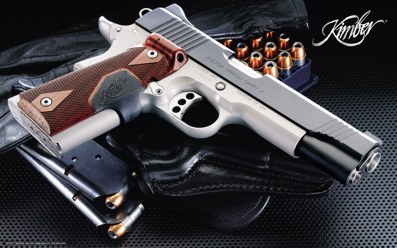 Kimber pistol with accessories