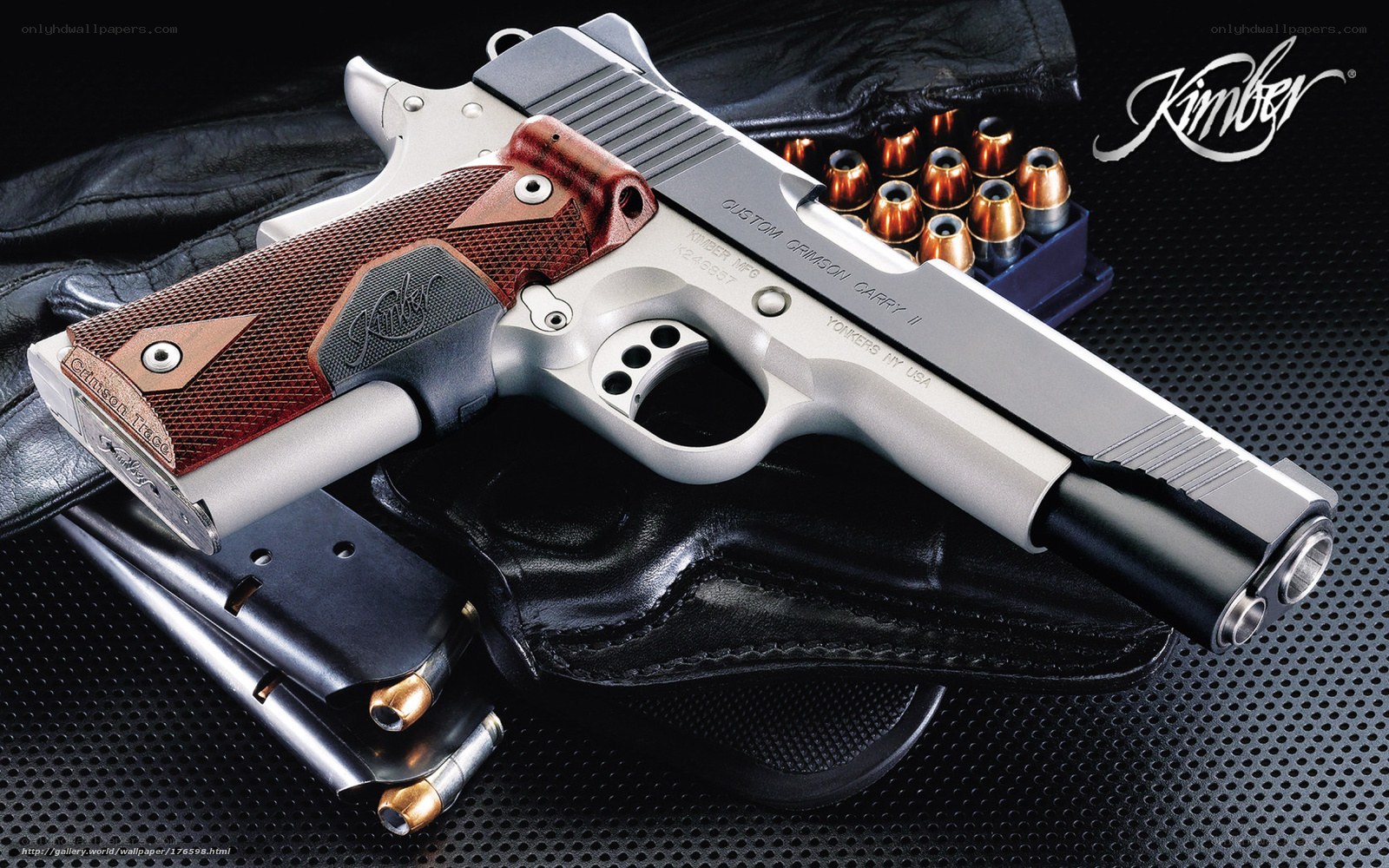 Kimber pistol with accessories