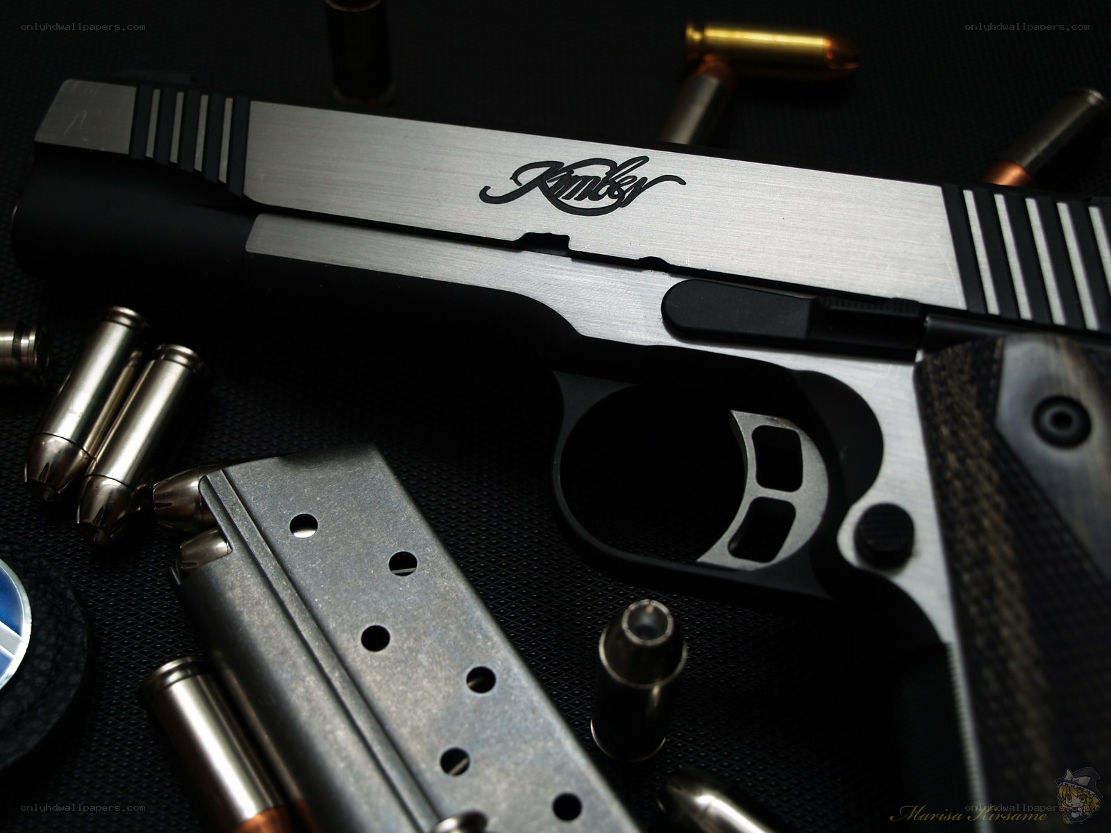 Kimber pistol with ammunition