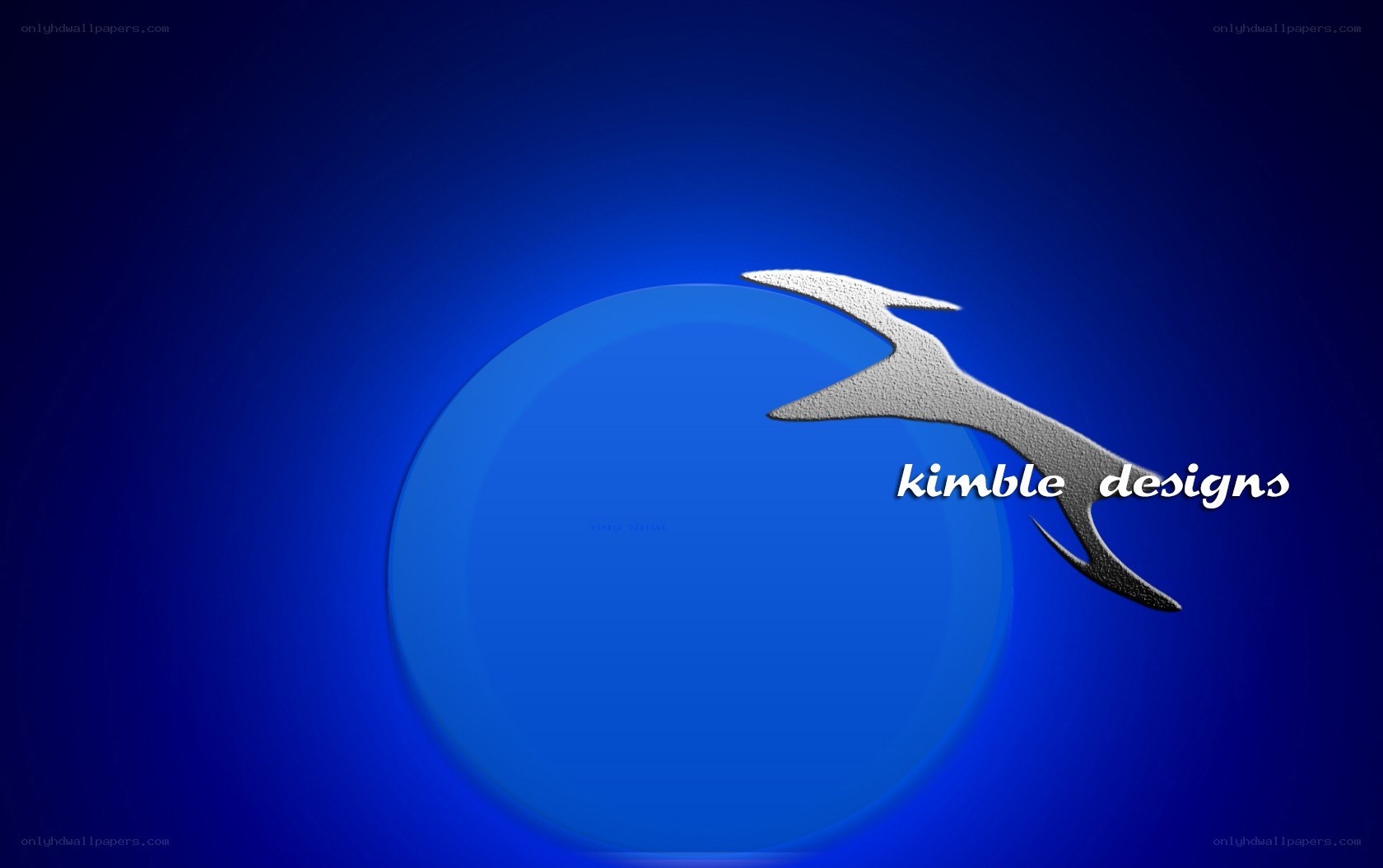 Kimble Designs logo on blue