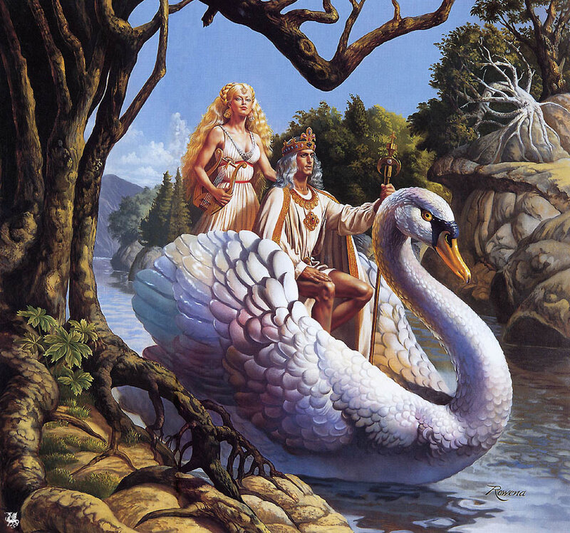 King and queen on a swan