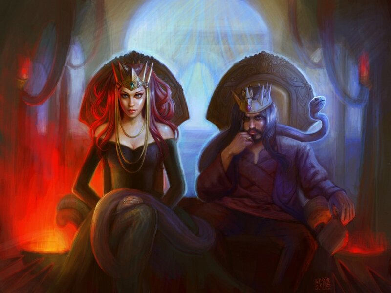 King and Queen on Thrones