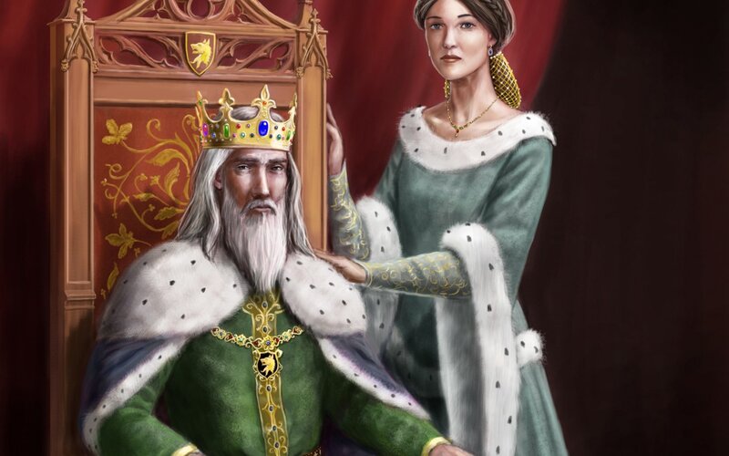 King and Queen Portrait — Green