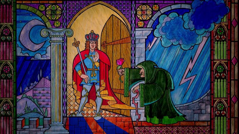 King and Wizard in Stained Glass