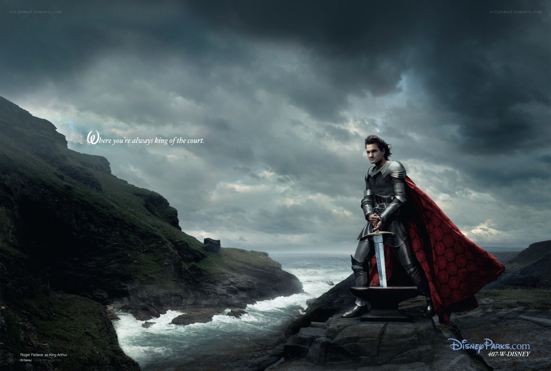 King Arthur on a cliff