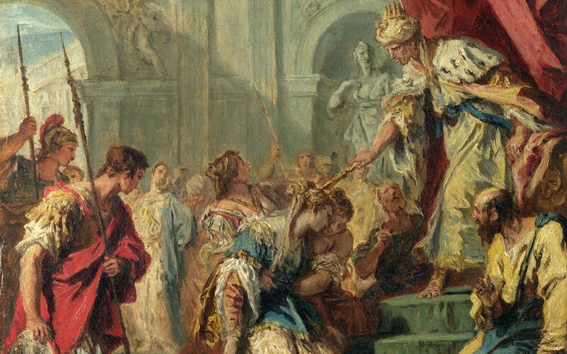 King crowning a man