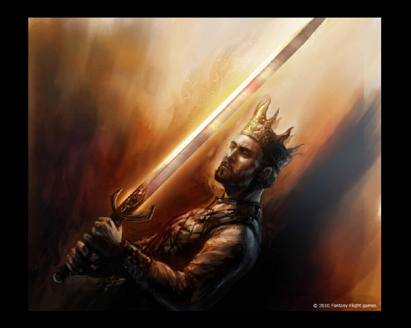 King Holding Glowing Sword