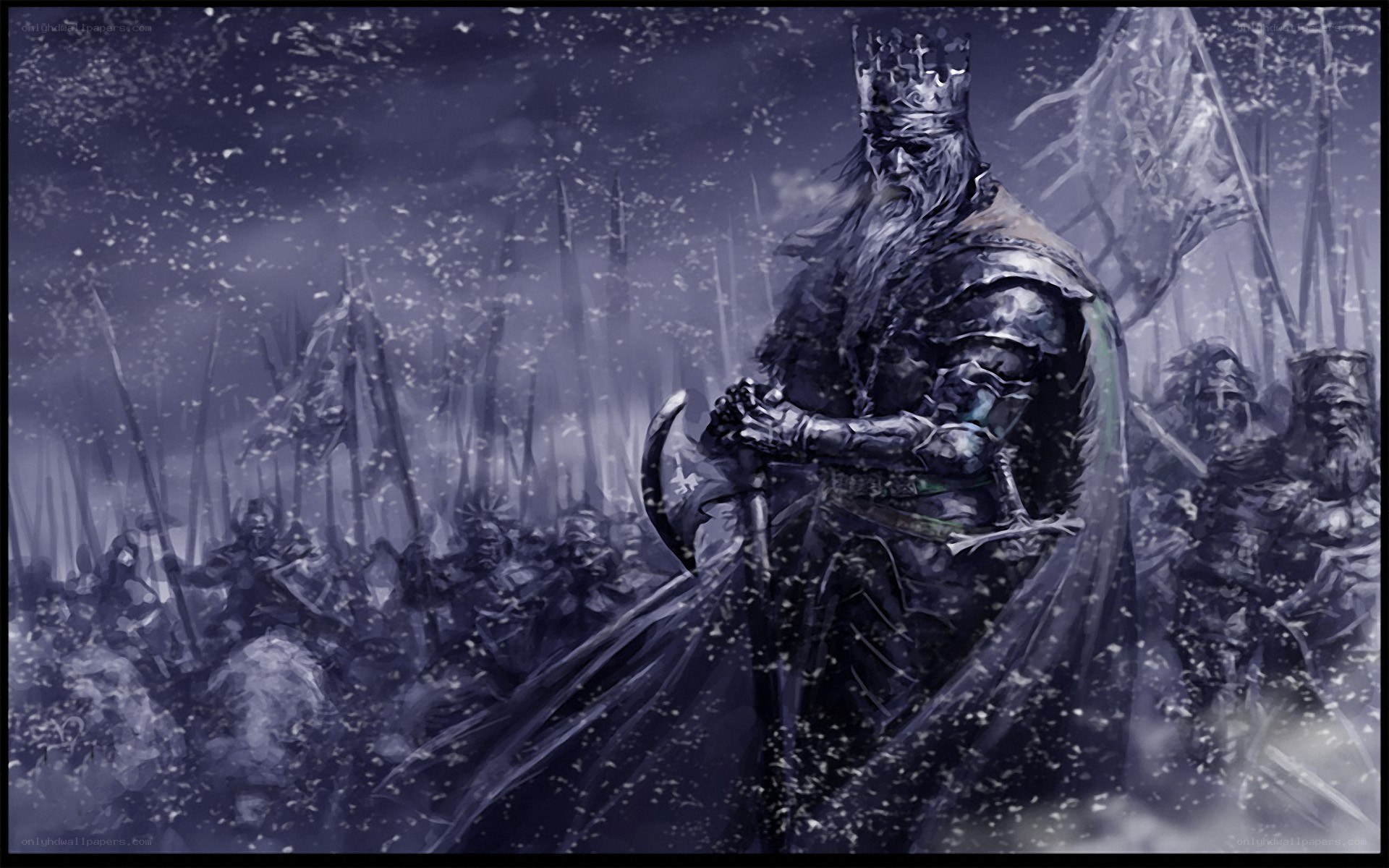 King in a snowy army