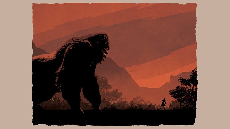 King Kong silhouette at sunset