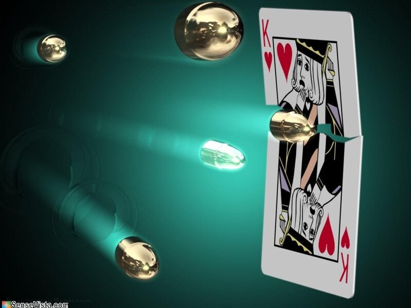 King of Hearts card with bullets