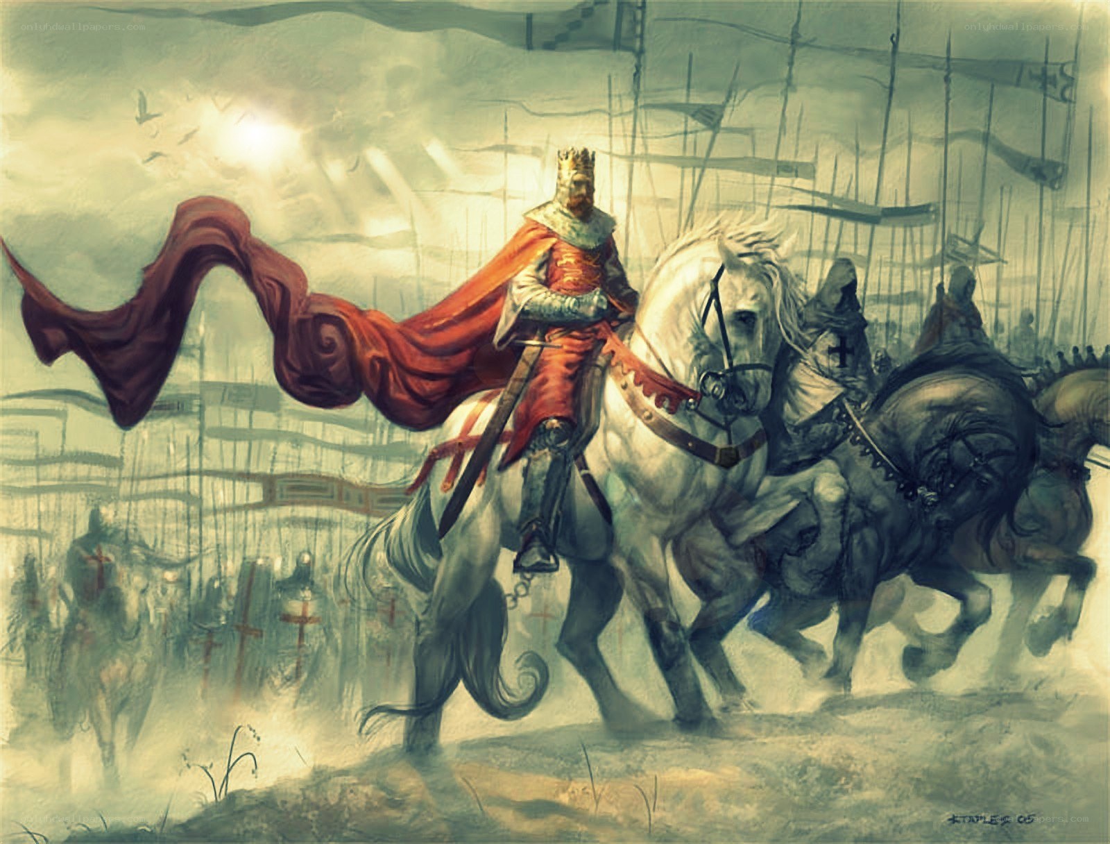 King on a white horse