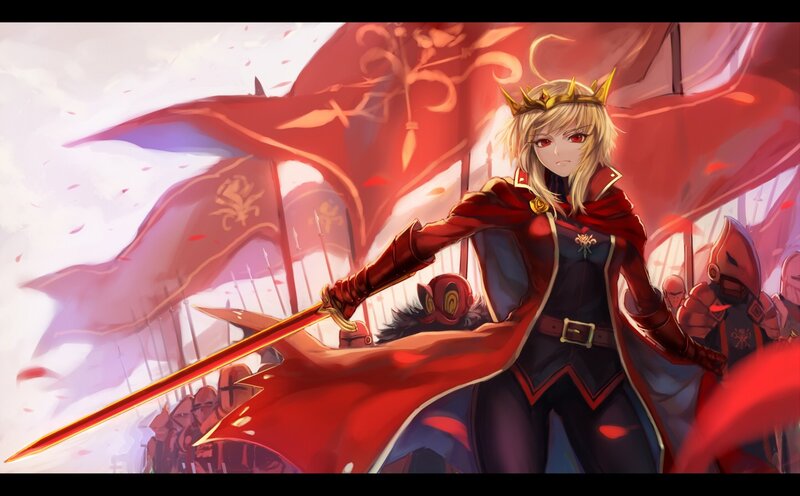 king with sword and army