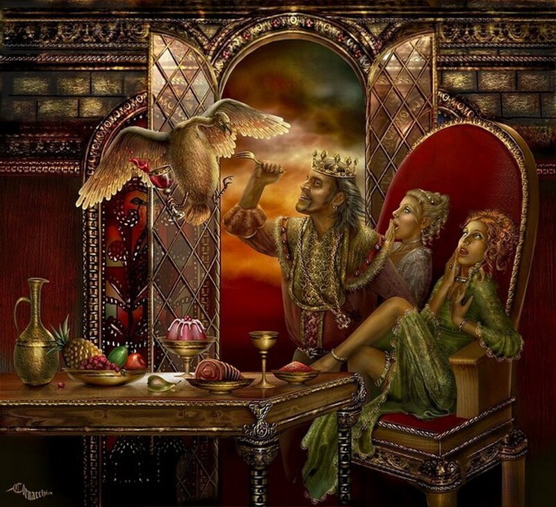 King with Two Women