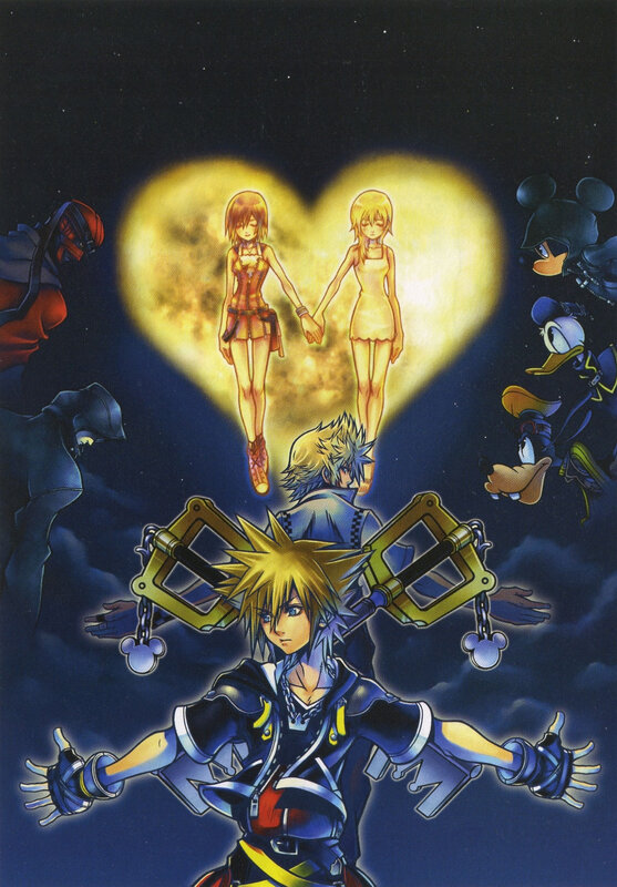 Kingdom Hearts art with Sora and Kairi