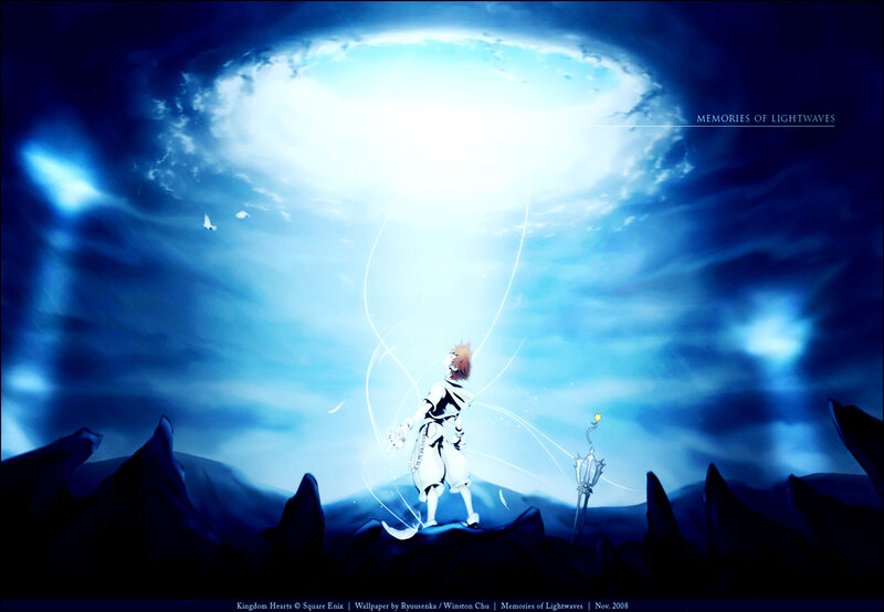 Kingdom Hearts character on a cliff