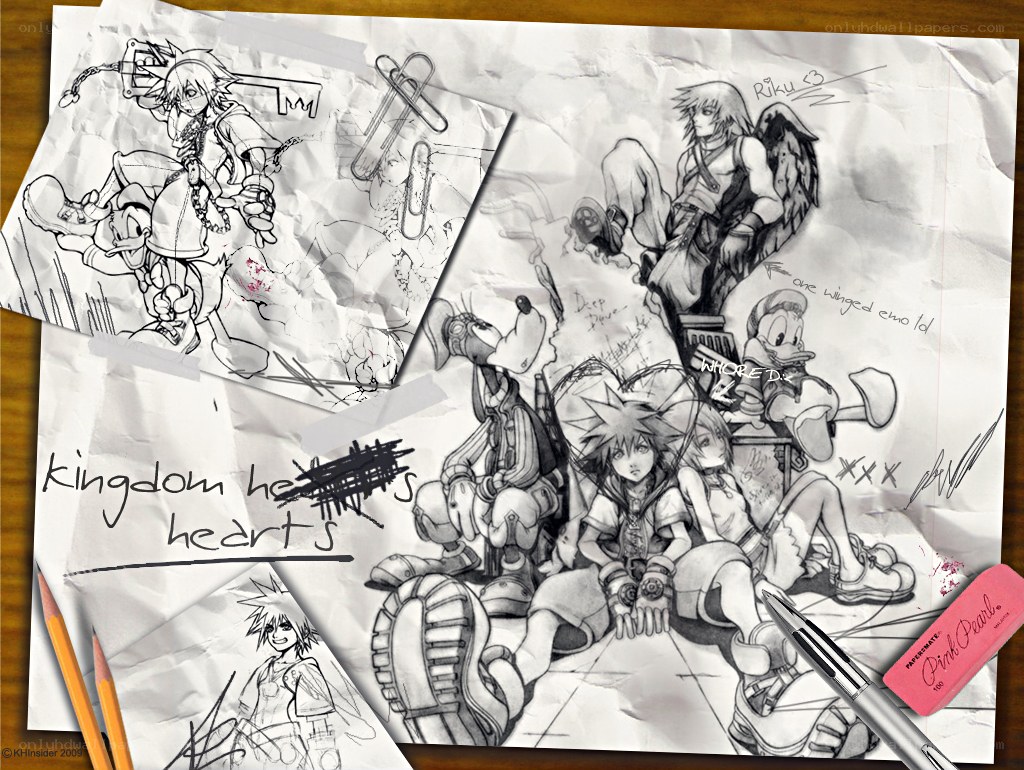 Kingdom Hearts character sketches