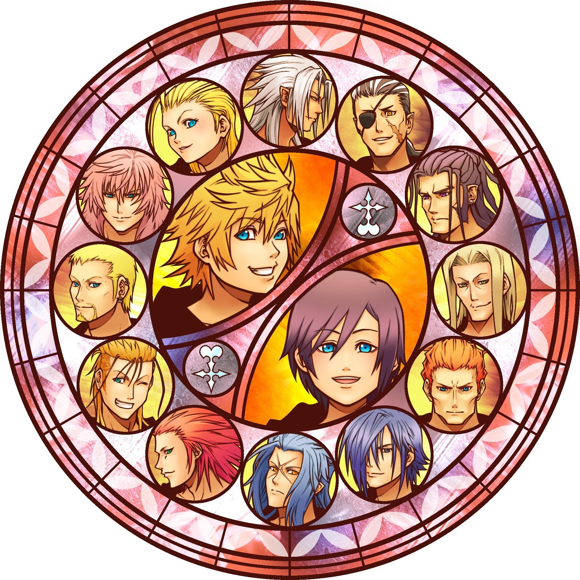 Kingdom Hearts character stained glass