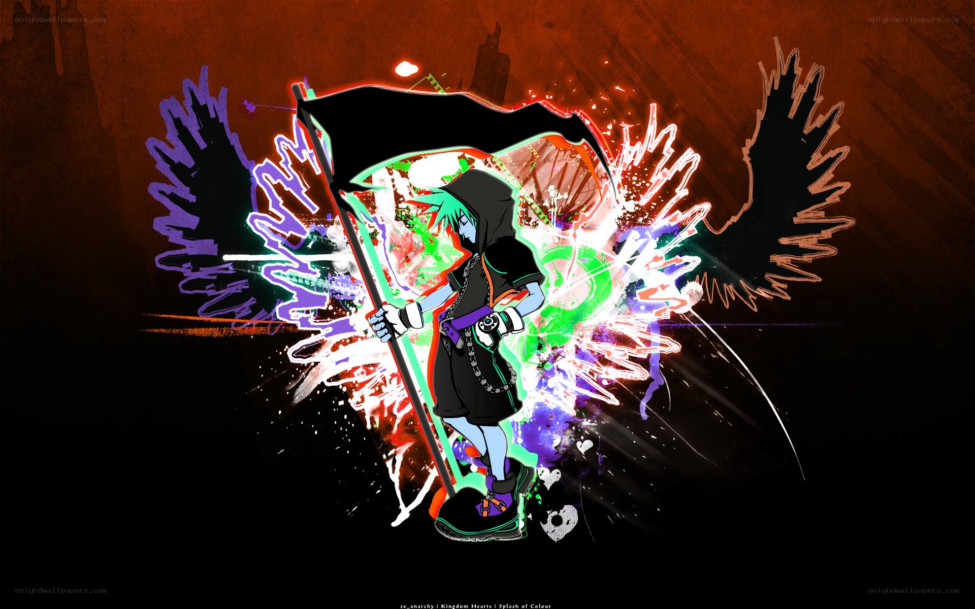 Kingdom Hearts character with flag