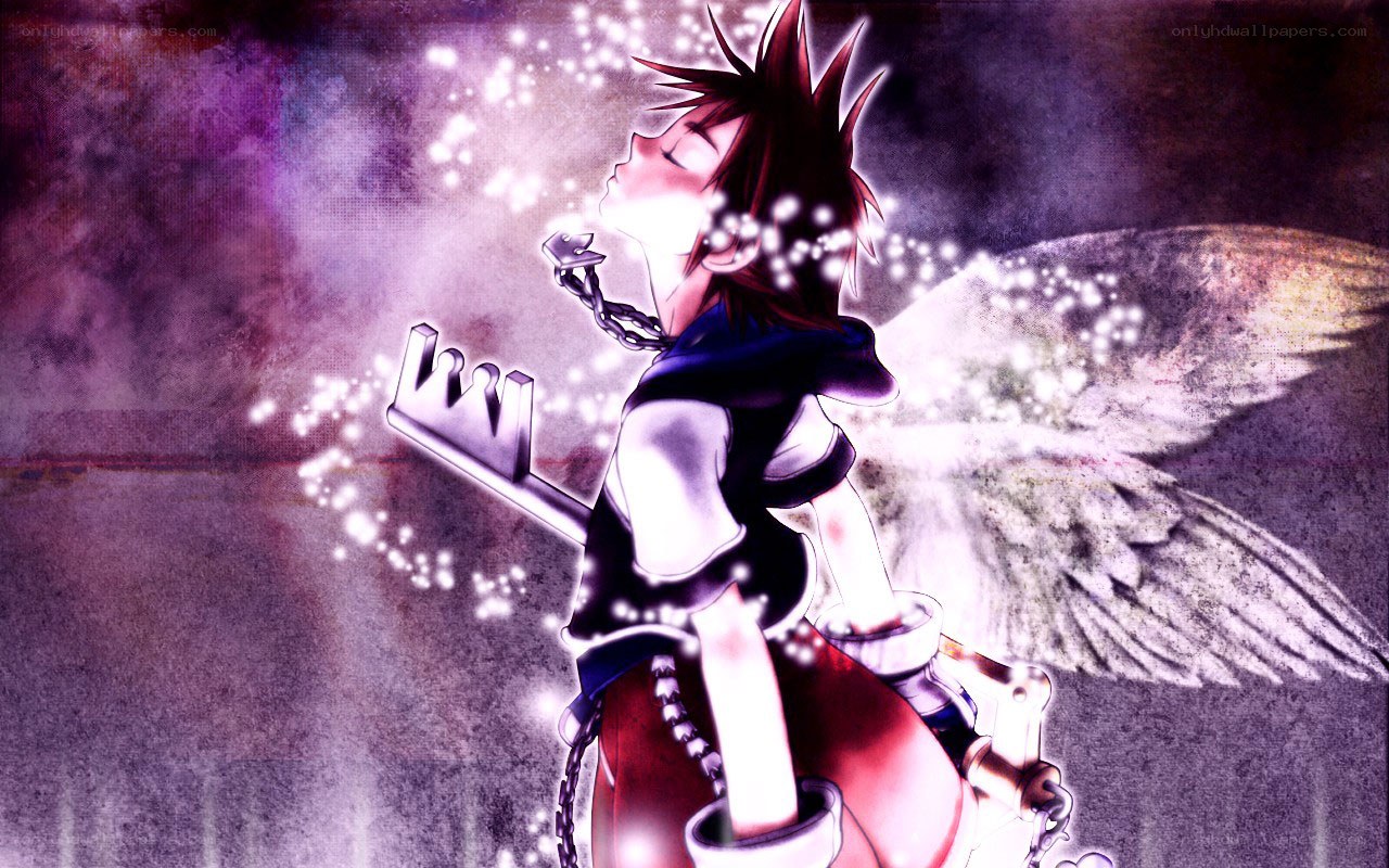 Kingdom Hearts character with keyblade