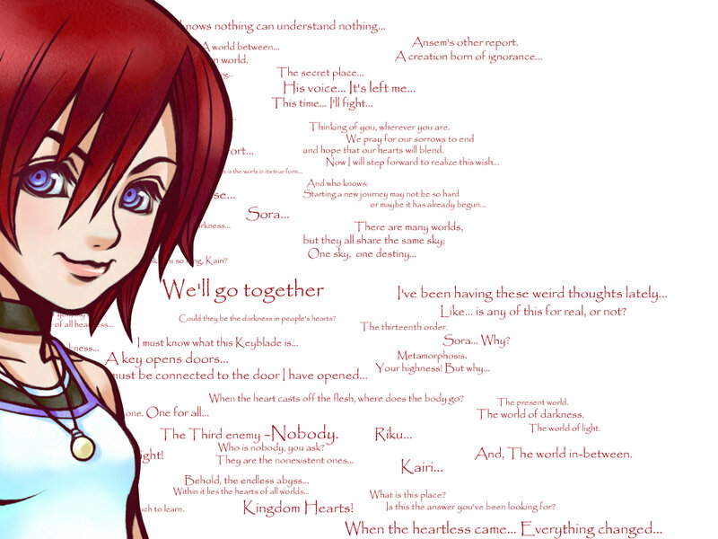 Kingdom Hearts character with lyrics
