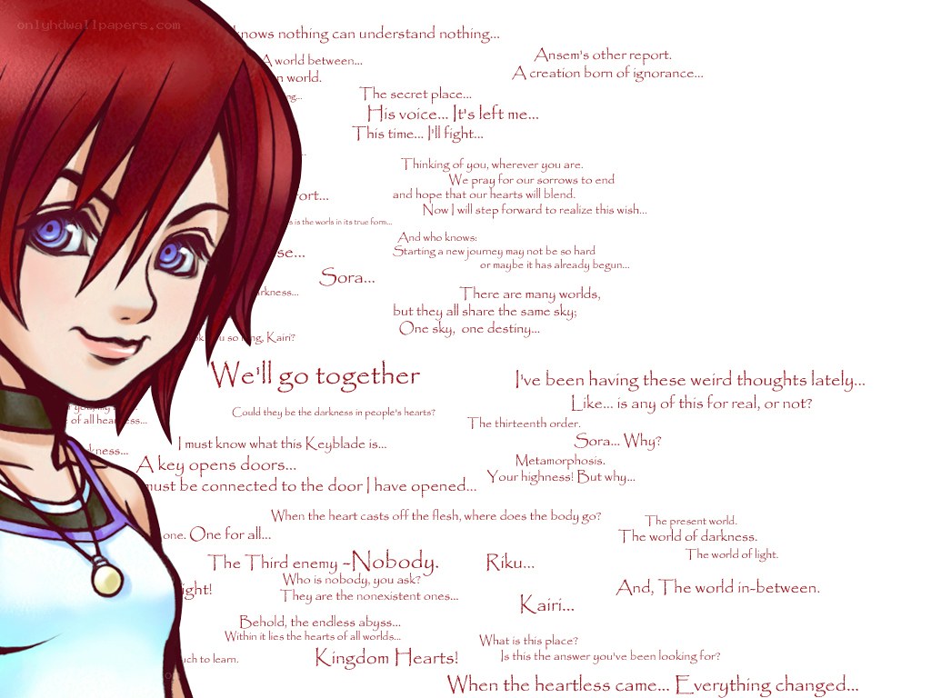 Kingdom Hearts character with lyrics