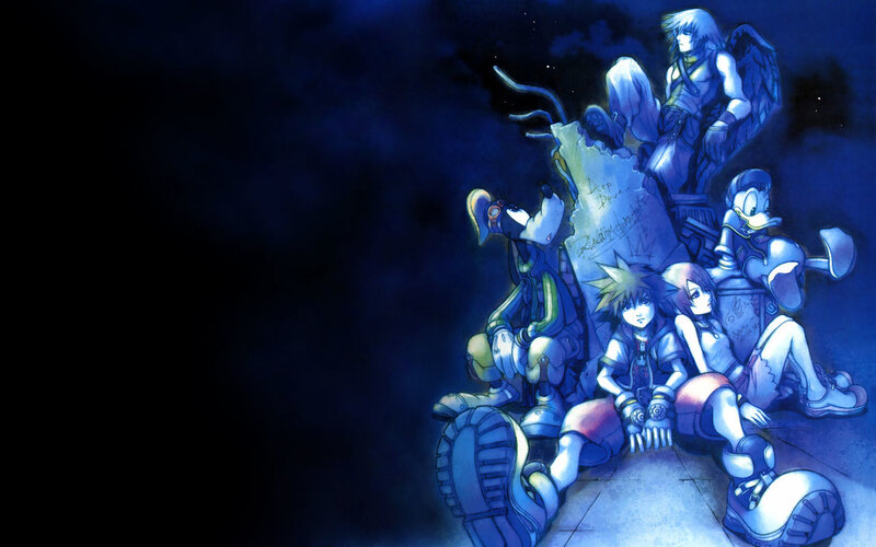 Kingdom Hearts characters at night