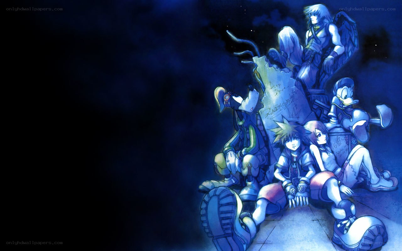 Kingdom Hearts characters at night