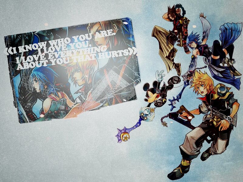 Kingdom Hearts Characters — Blue, Dramatic, Anime, Text Overlay