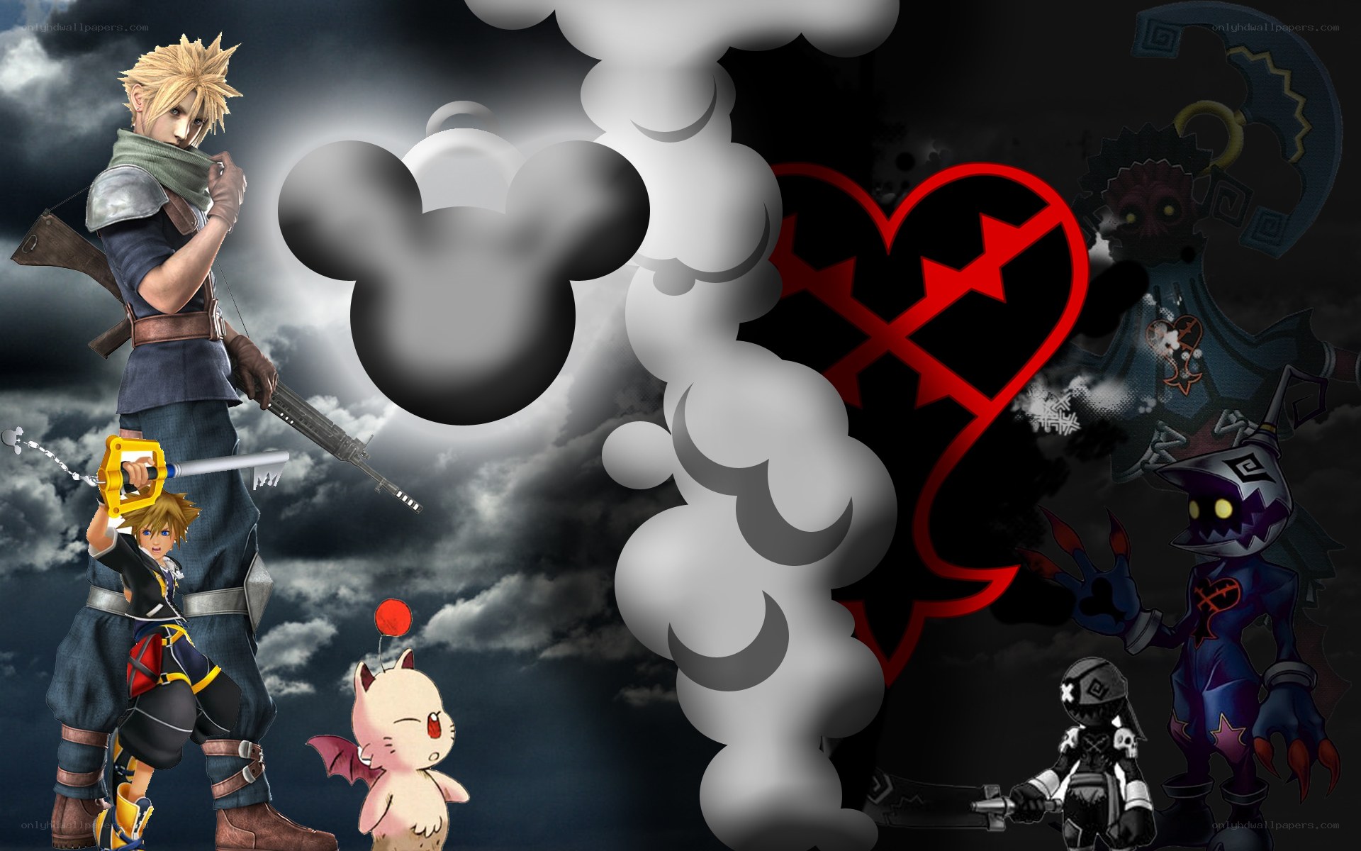 Kingdom Hearts characters collage