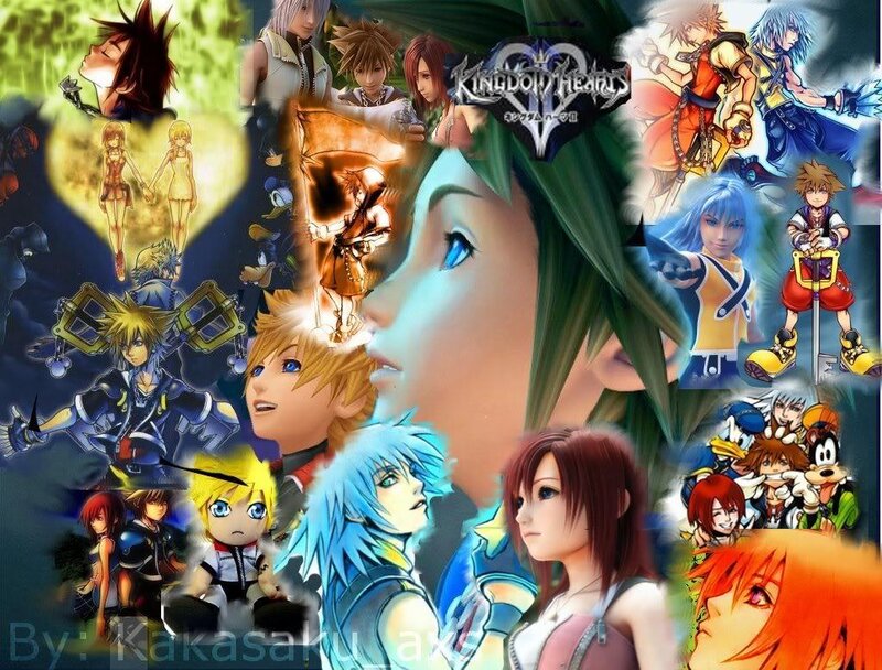 Kingdom Hearts Characters Collage — Green