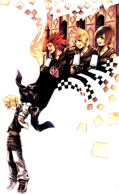 Kingdom Hearts characters in a dynamic scene