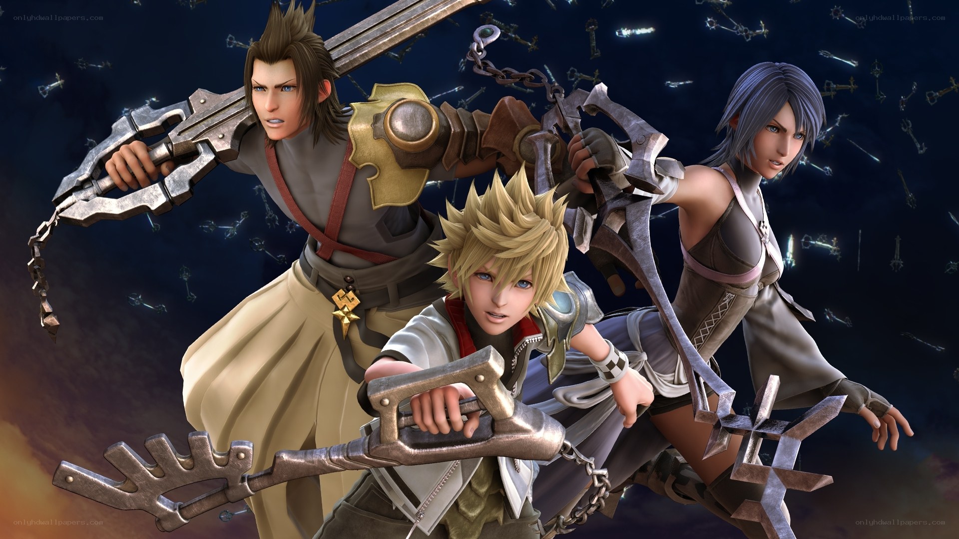 Kingdom Hearts characters in action