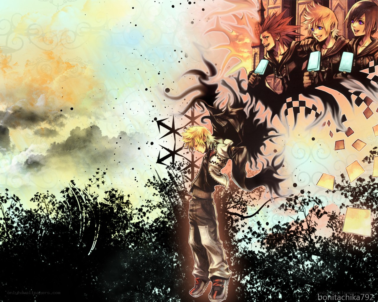 Kingdom Hearts characters in action