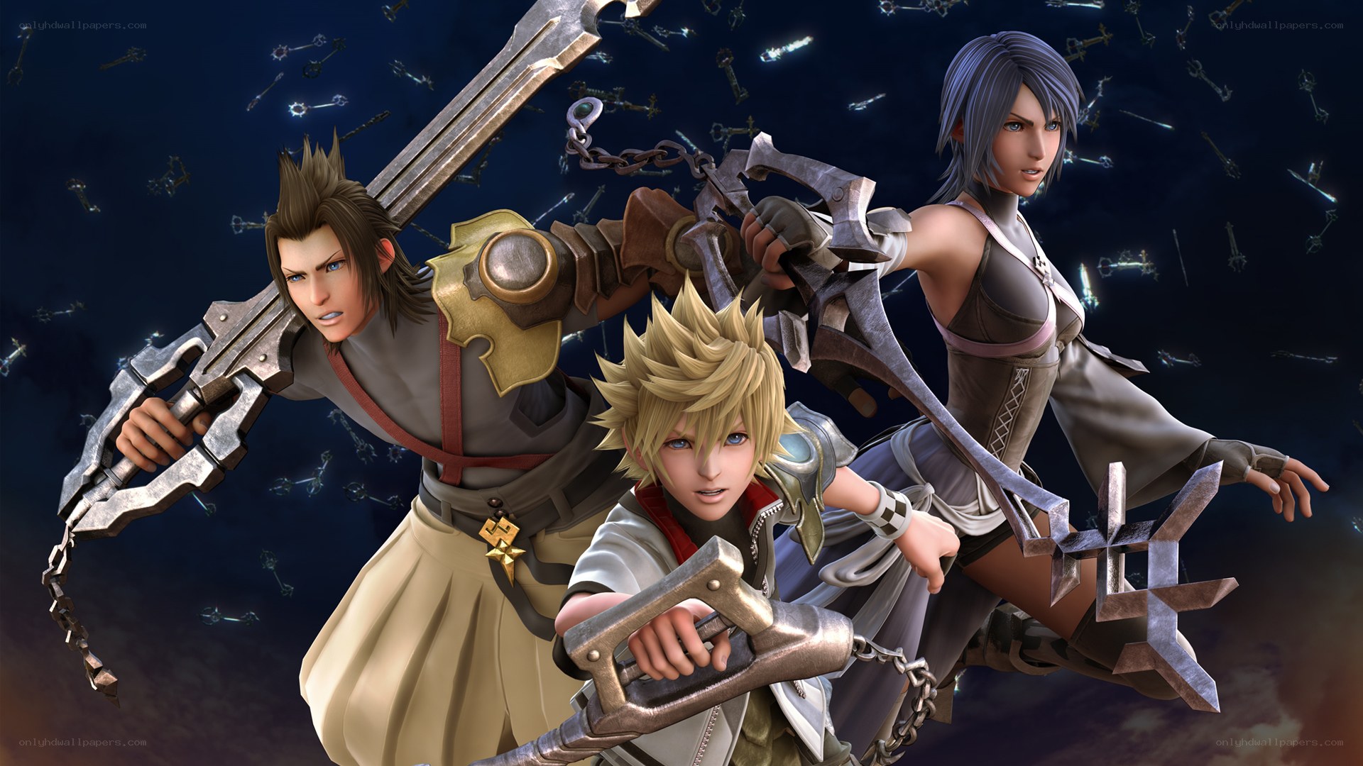 Kingdom Hearts characters in action