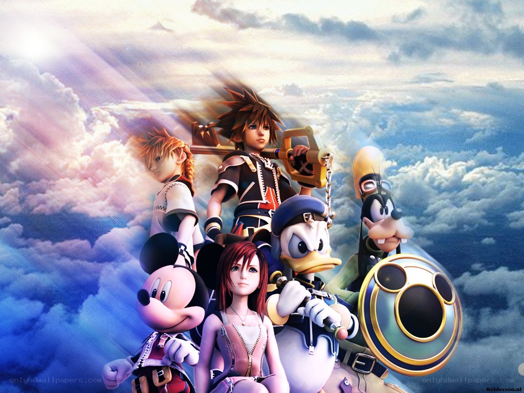 Kingdom Hearts characters in sky
