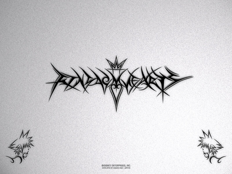 Kingdom Hearts Logo — Black, Minimalist