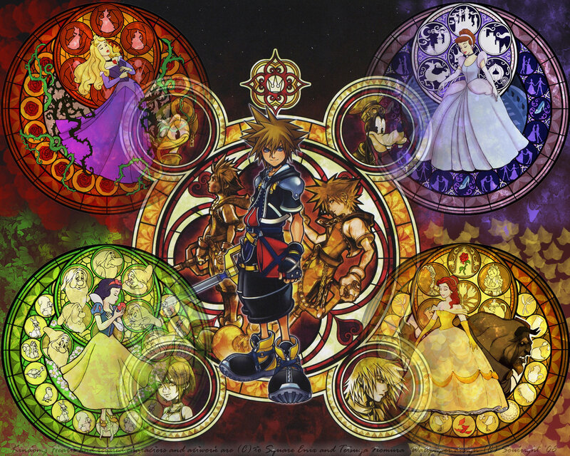 Kingdom Hearts stained glass art