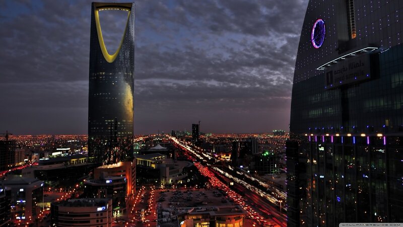 Kingdom Tower at Dusk — Dark Blue