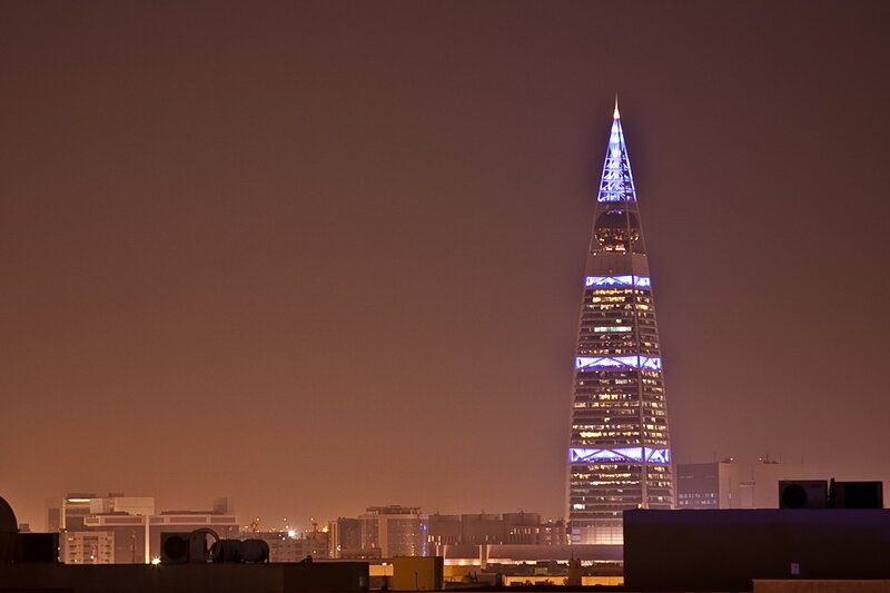 Kingdom Tower at night