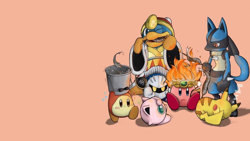 Kirby and friends camping