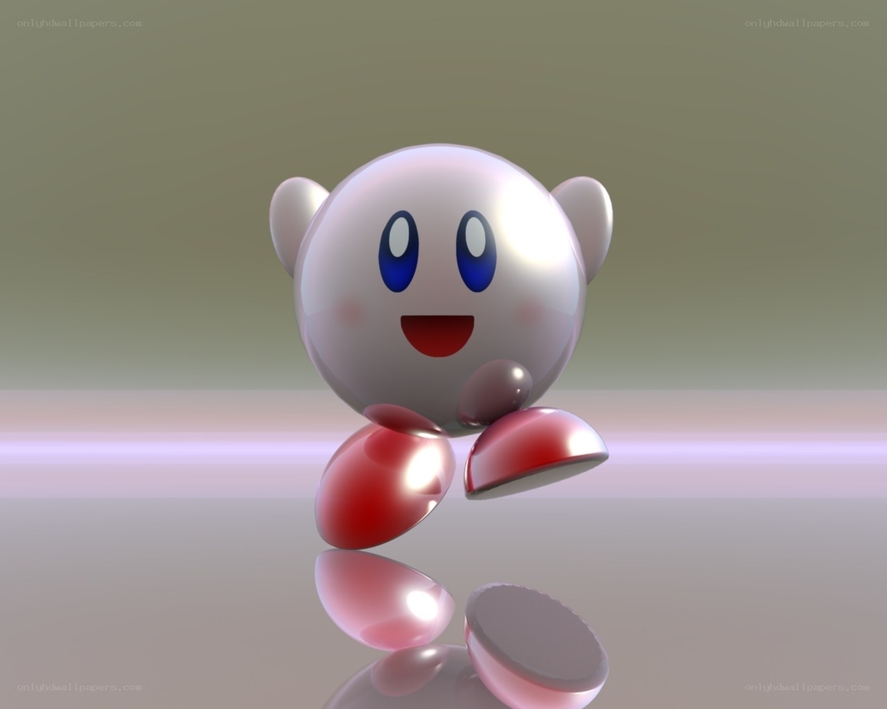 Kirby character in 3D render