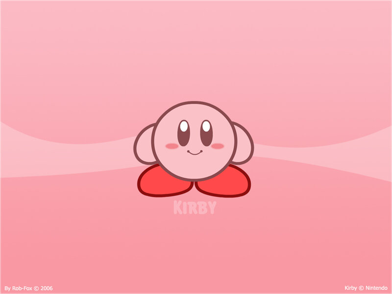 Kirby character on pink background