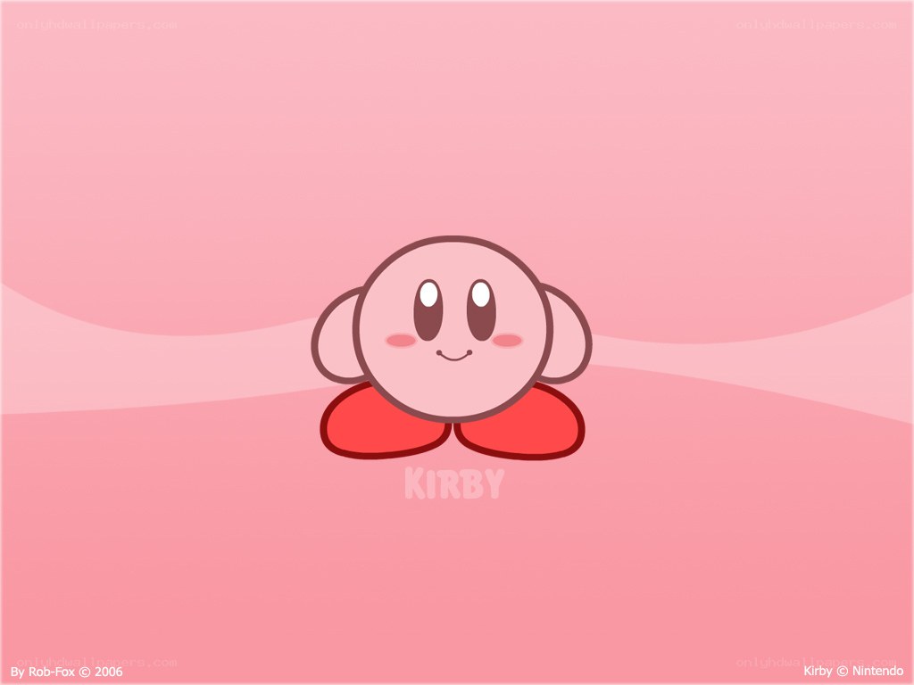 Kirby character on pink background