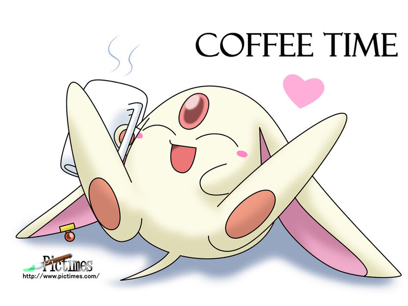 Kirby enjoying coffee time