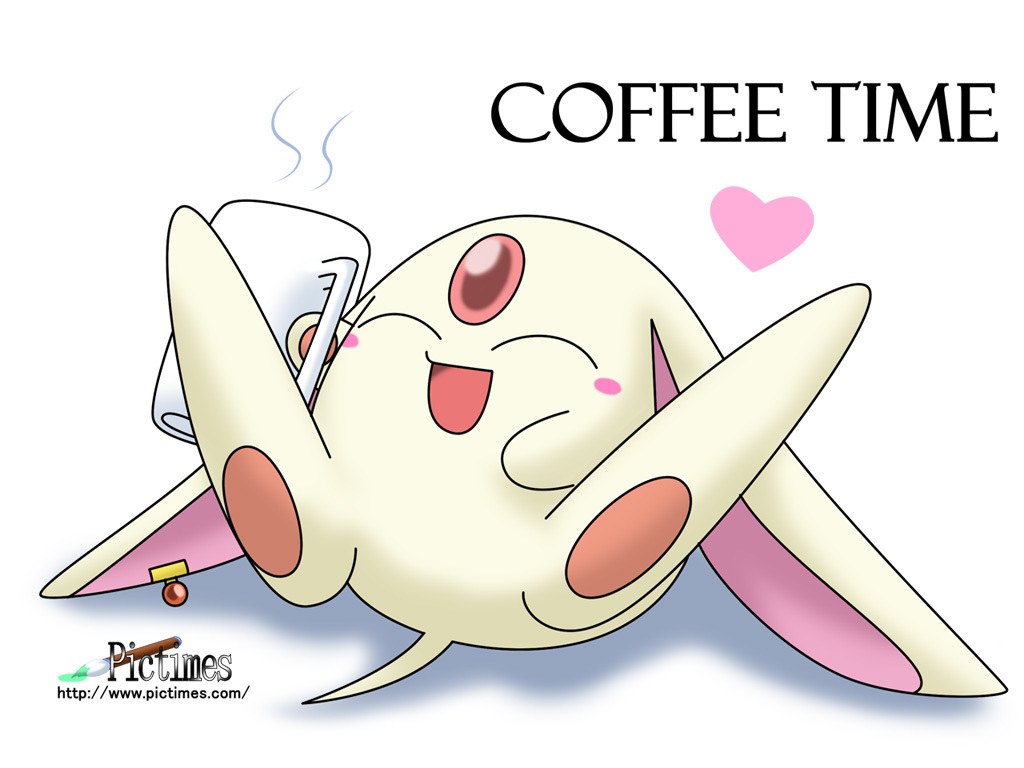 Kirby enjoying coffee time