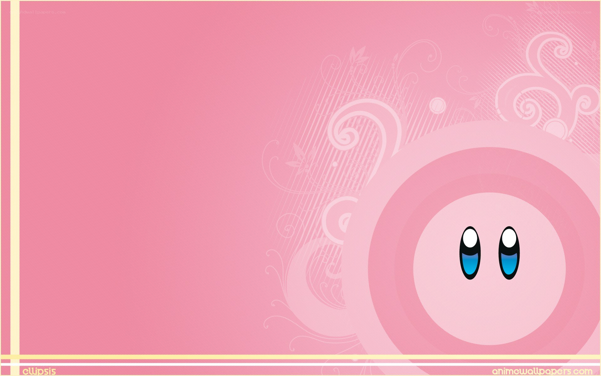 Kirby eyes on pink background