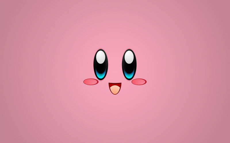 Kirby face on pink
