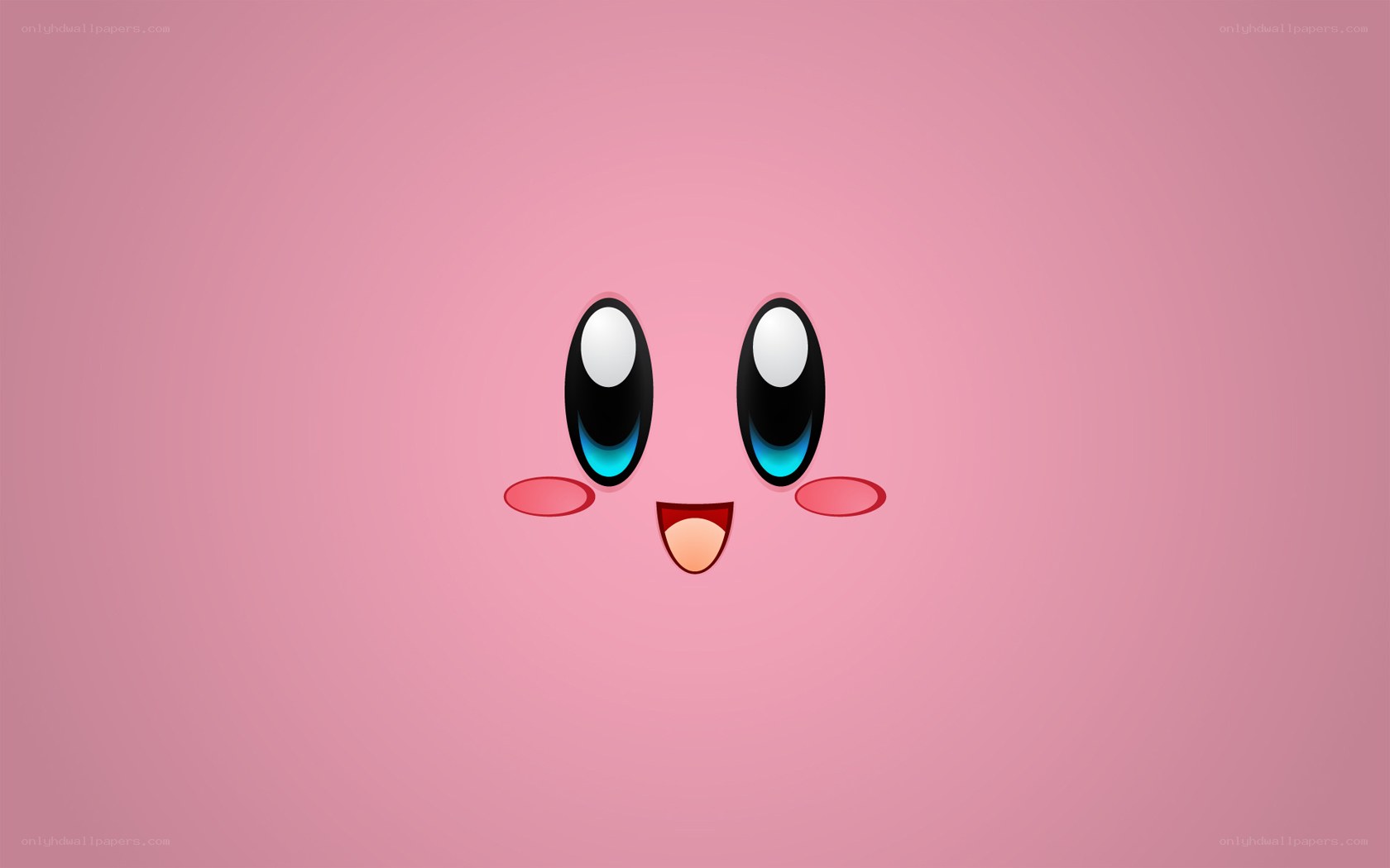 Kirby face on pink