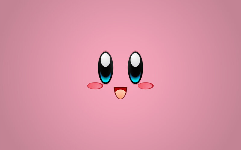 Kirby face on pink